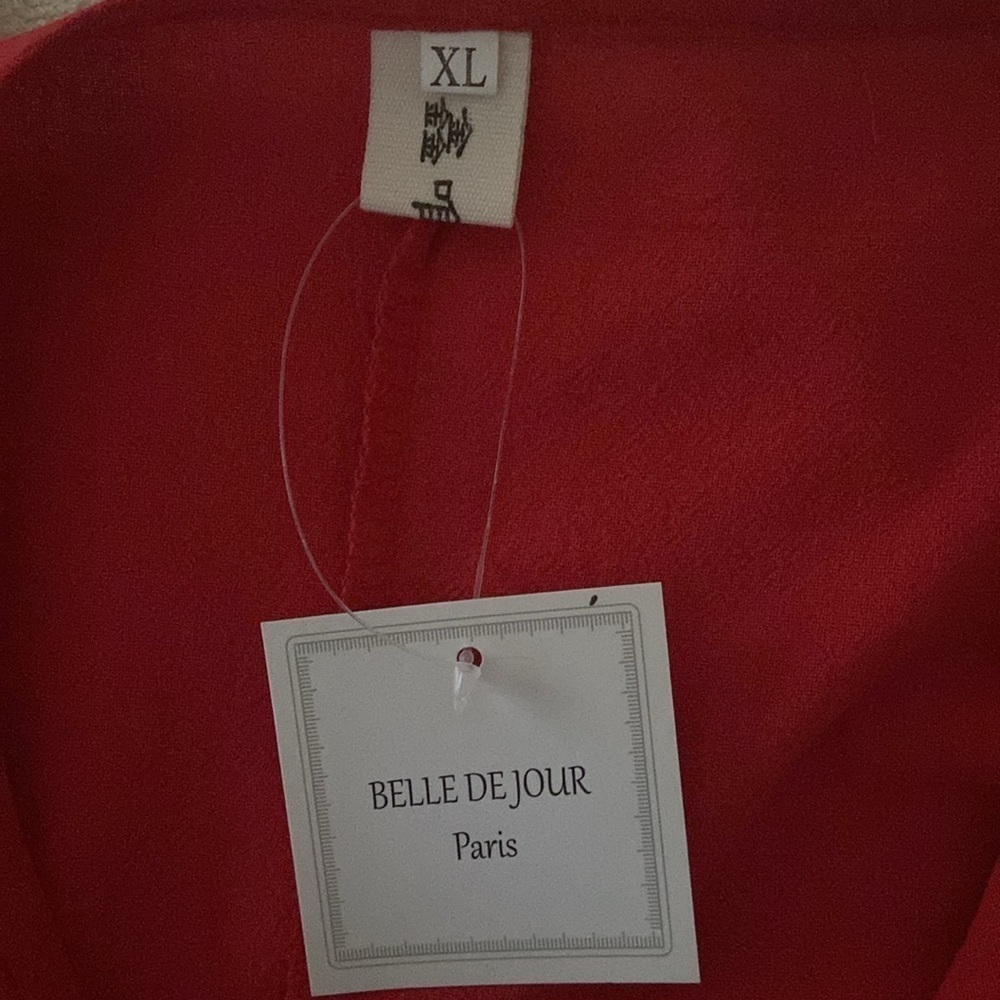 Belle De Jour Paris Red, Black and Brown Stiches Patchwork Cotton Dress Casual - Picture 6 of 7